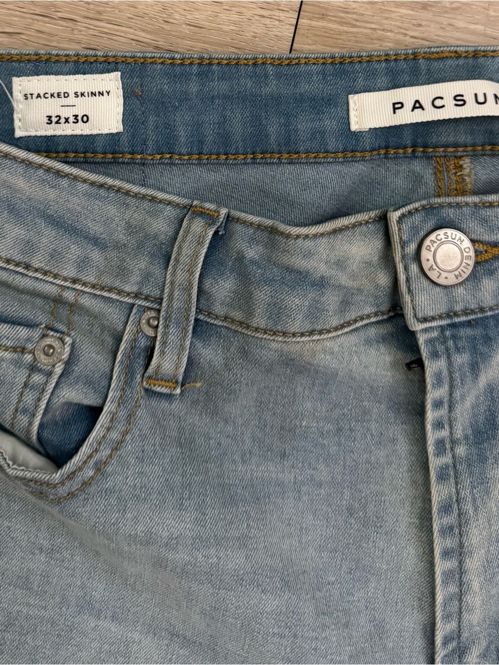 PacSun Light Blue Stacked Skinny Jeans